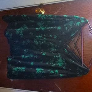 Torrid, shirt, black with green floral print, size 3